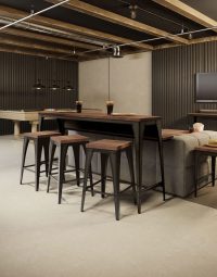 Ashton Industrial Backless Stool Wooden Seat Design Inspo