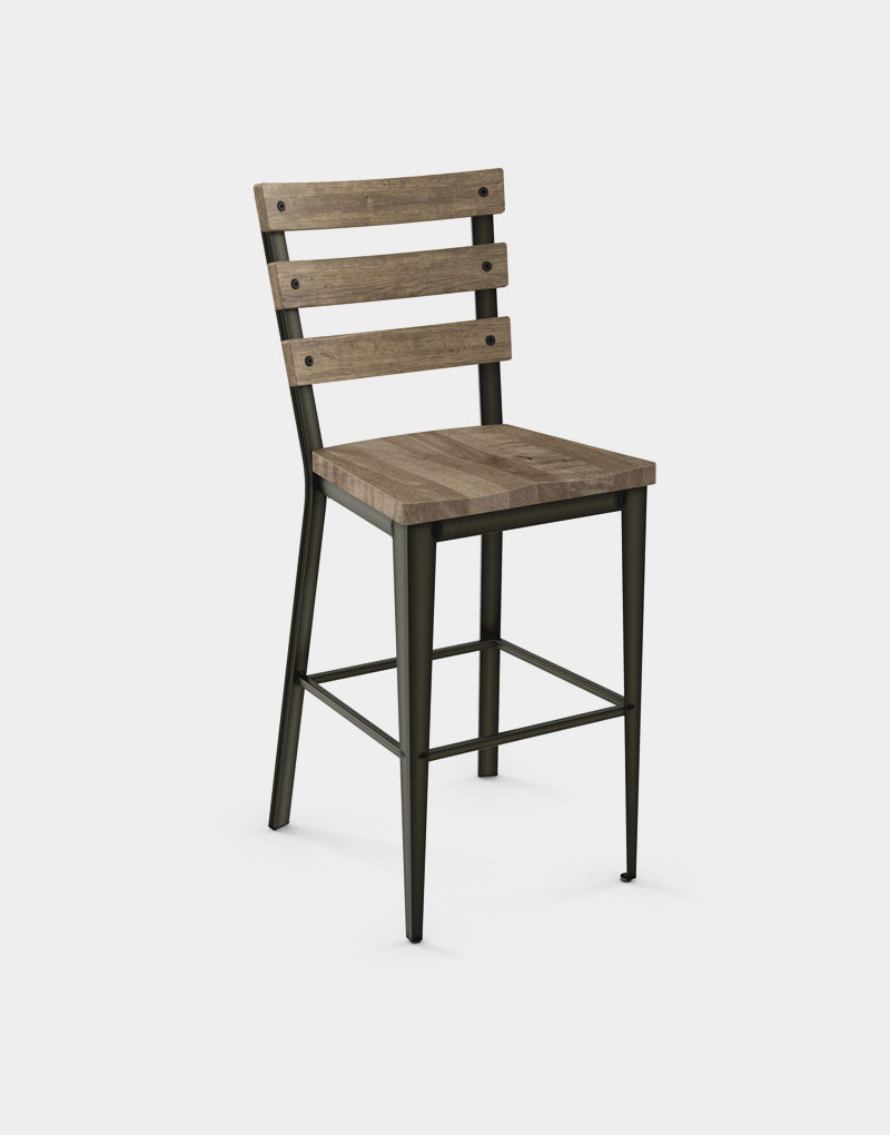 Dayton Industrial Stool Wooden Seat