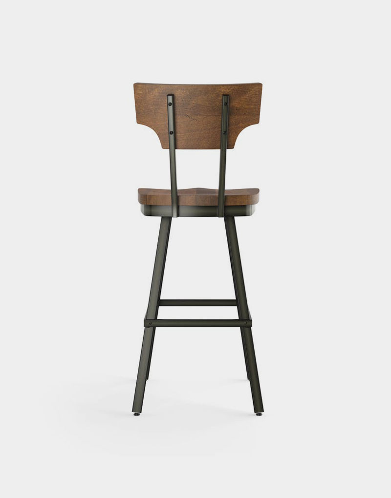 Georgia Swivel Stool Wooden Seat back