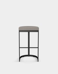 Liv Backless Contemporary Stool Grey Seat Front