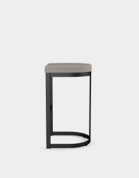 Liv Backless Contemporary Stool Grey Seat Side