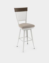 Scarlett Transitional Industrial Stool White Cushion