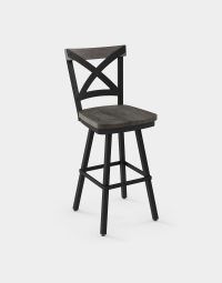Sherwood Transitional Stool Wooden Seat Grey
